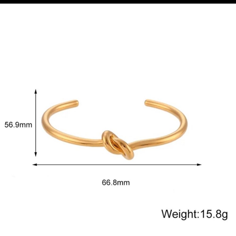 NEW 18K GOLD KNOT CUFF BANGLE BRACELET, NICE BRACELET, CUTE BRACELET. - Picture 7 of 7